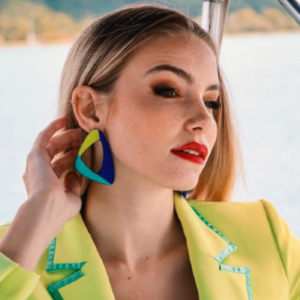Yuna Grand - Lime-királykék-türkiz